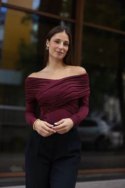 Viveh Boxus Sweater Burgundy genser