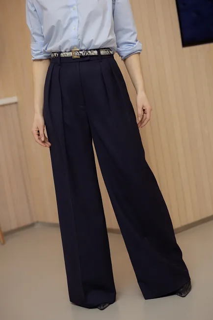 Anine Bing Lou Trouser Midnight Blue bukse dressbukse