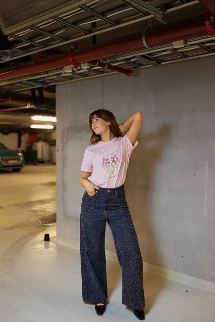 GANNI Basic Cotton Jersey T-Shirt Chalk Pink t-skjorte 2