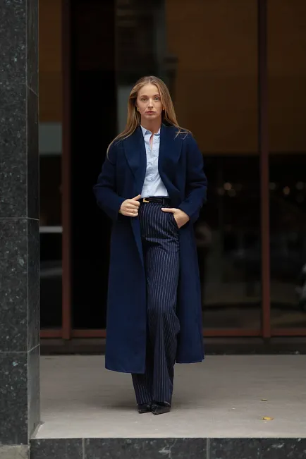 HiiL Studio Luminary Coat Navy ullkåpe 11