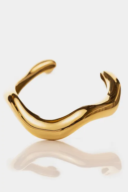 HiiL Studio Jewelry Organic Bold Cuff Gold armbånd bangle 2