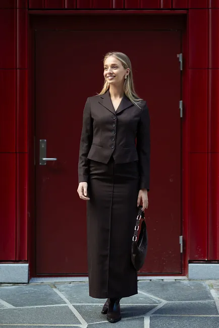 Dagmar Tailored Blazer Chocolate Brown dressjakke
