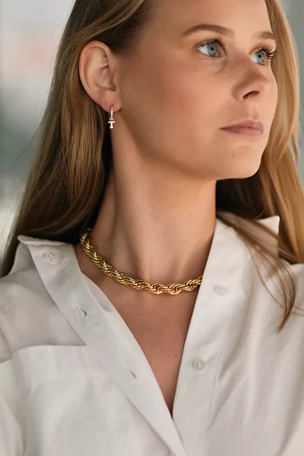 Missoma initial pave HOOP earrings T-Z  øredobber 2