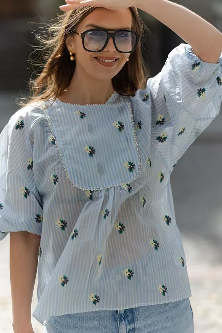 Munthe Pristina Blouse Light Blue bluse 2