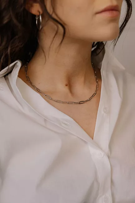 HiiL Studio Jewelry Small Link Necklace Silver smykke