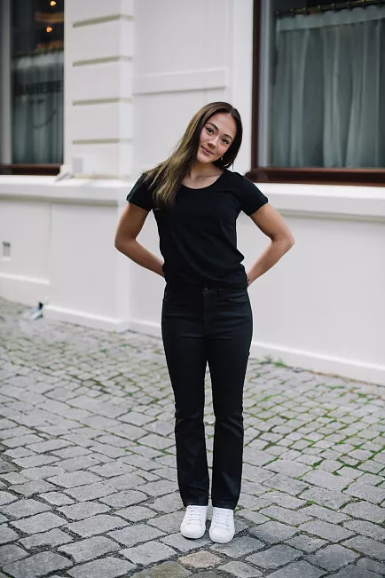 The product wmn bamboo o-neck t-shirt black t-skjorte 1