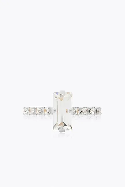 Caroline Svedbom Lucy Ring Rhodium Crystal ring 2