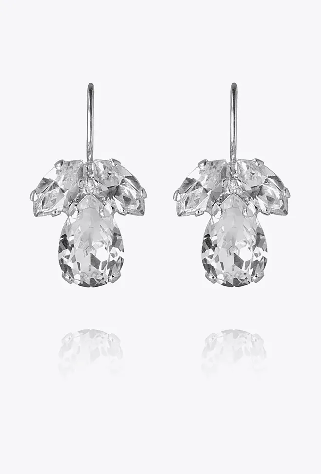 Caroline Svedbom Petite Timo Earrings Rhodium Crystal øredobber