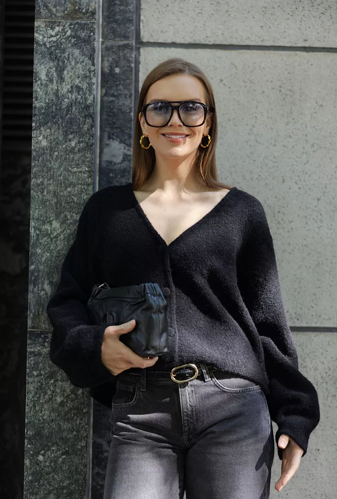 Carma collection Anne Knit Black cardigan 4