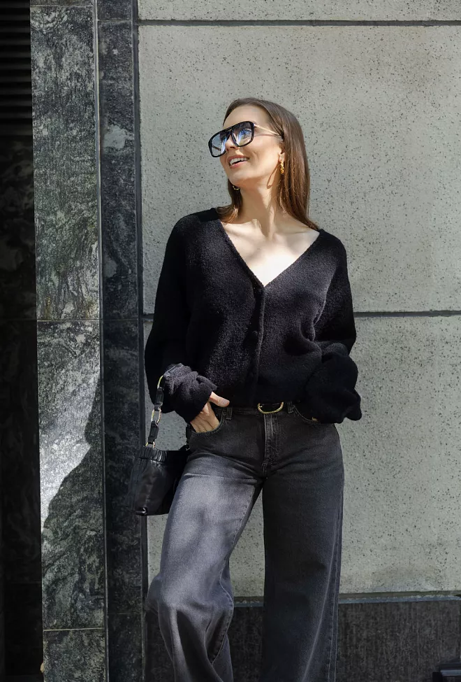 Carma collection Anne Knit Black cardigan 7