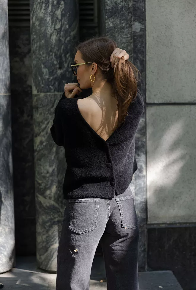 Carma collection Anne Knit Black cardigan 10