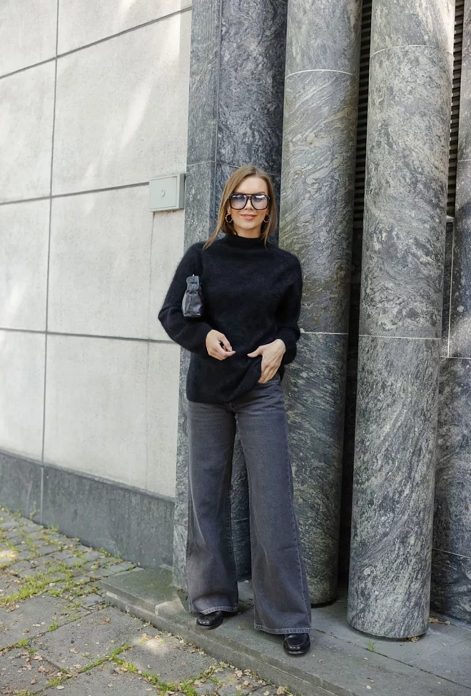 Carma Collection Ingfrida Cashmere Ls Knit Black kasjmirgenser 4