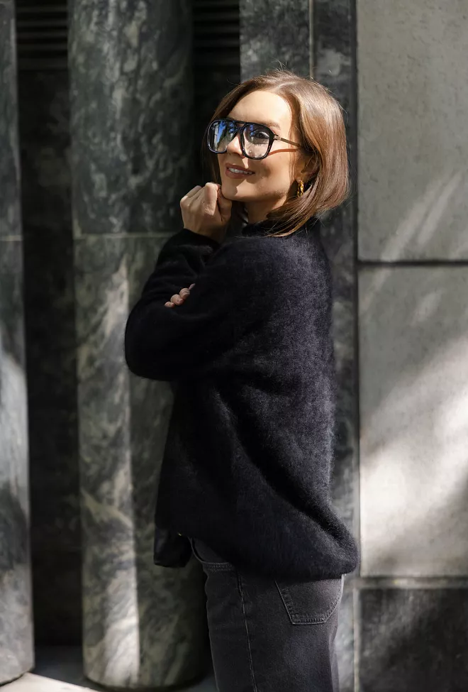 Carma Collection Ingfrida Cashmere Ls Knit Black kasjmirgenser 7