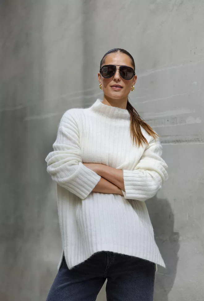 Carma Collection Bente Knit Ivory strikket genser 4