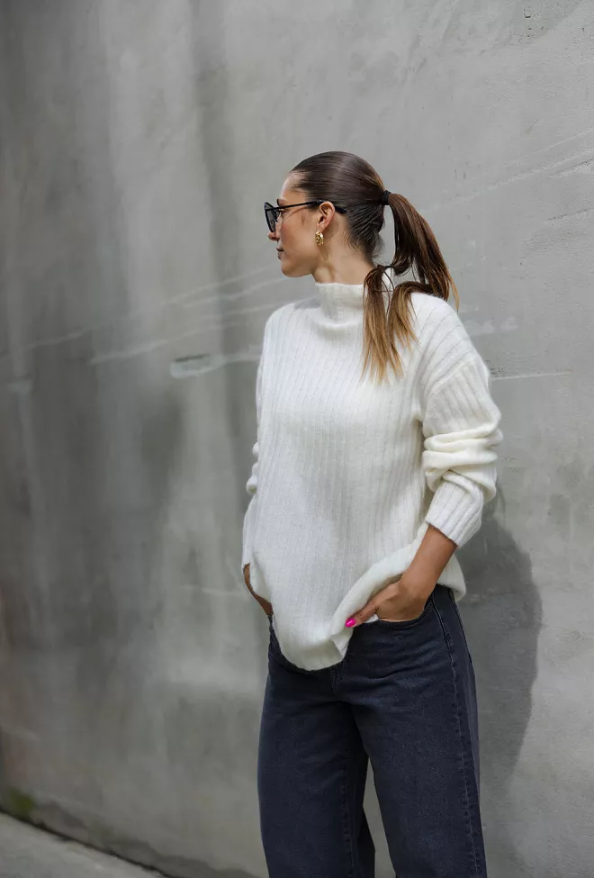 Carma Collection Bente Knit Ivory strikket genser 3