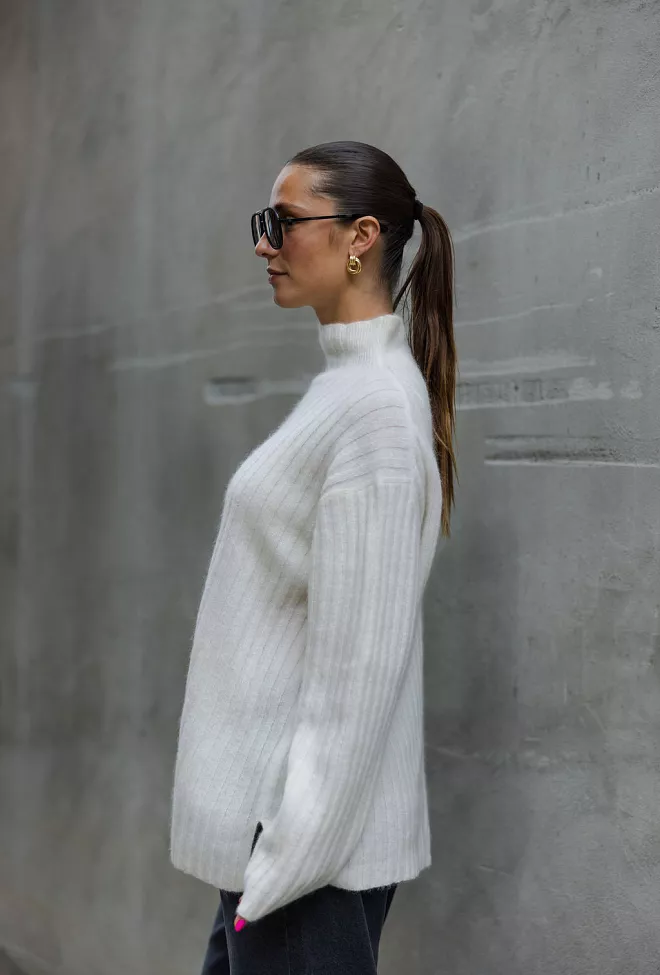 Carma Collection Bente Knit Ivory strikket genser 7