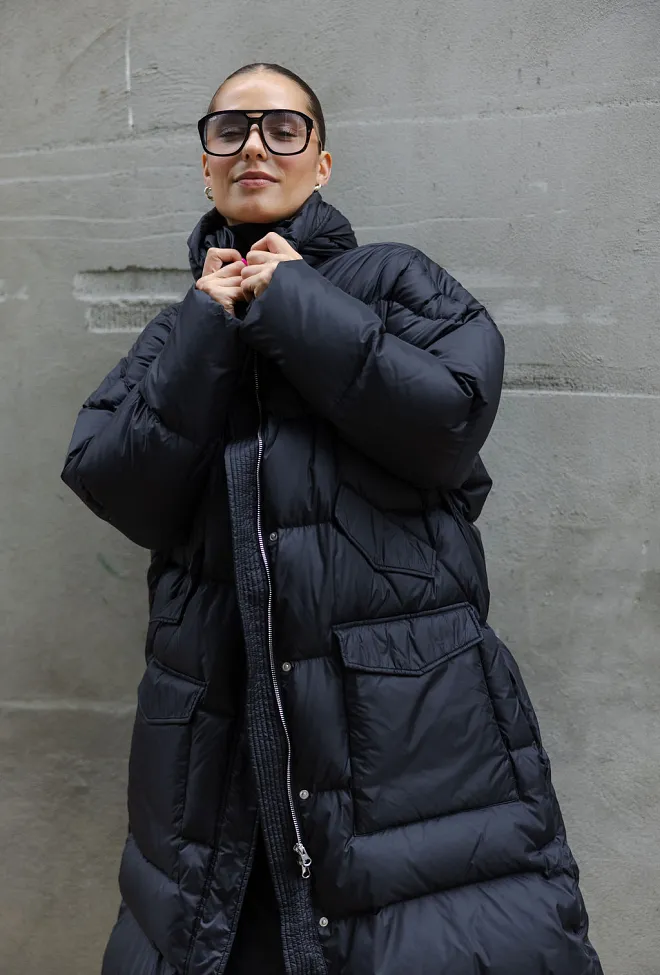 Carma Collection Sissel Long Puffer Black dunkåpe 3