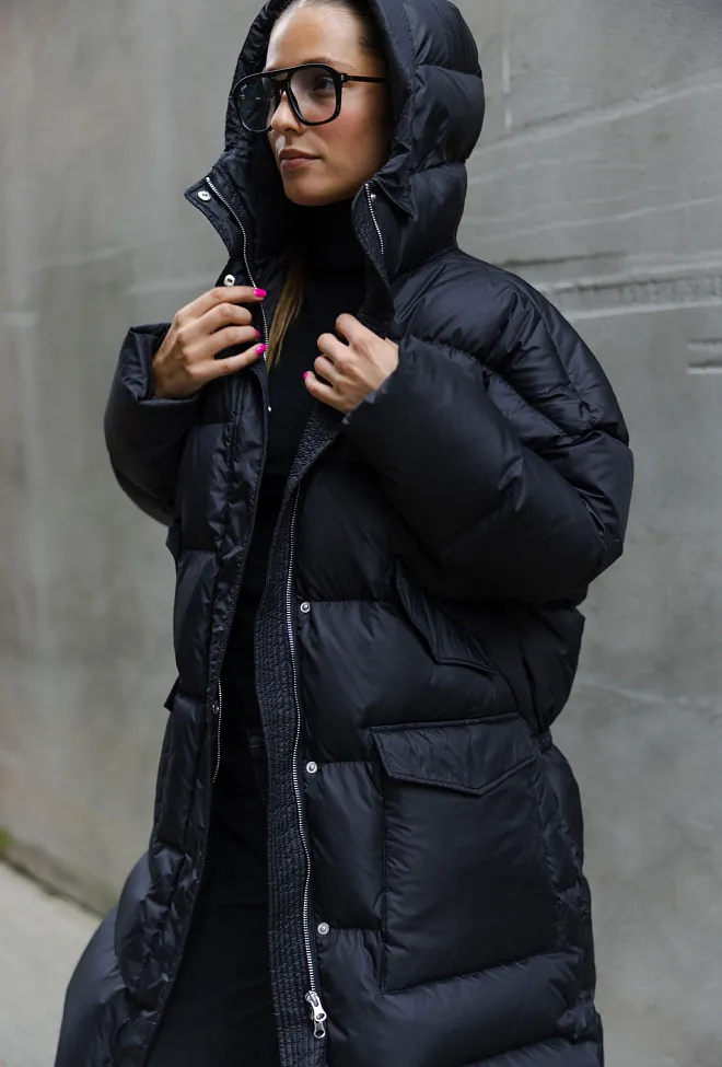 Carma Collection Sissel Long Puffer Black dunkåpe 5