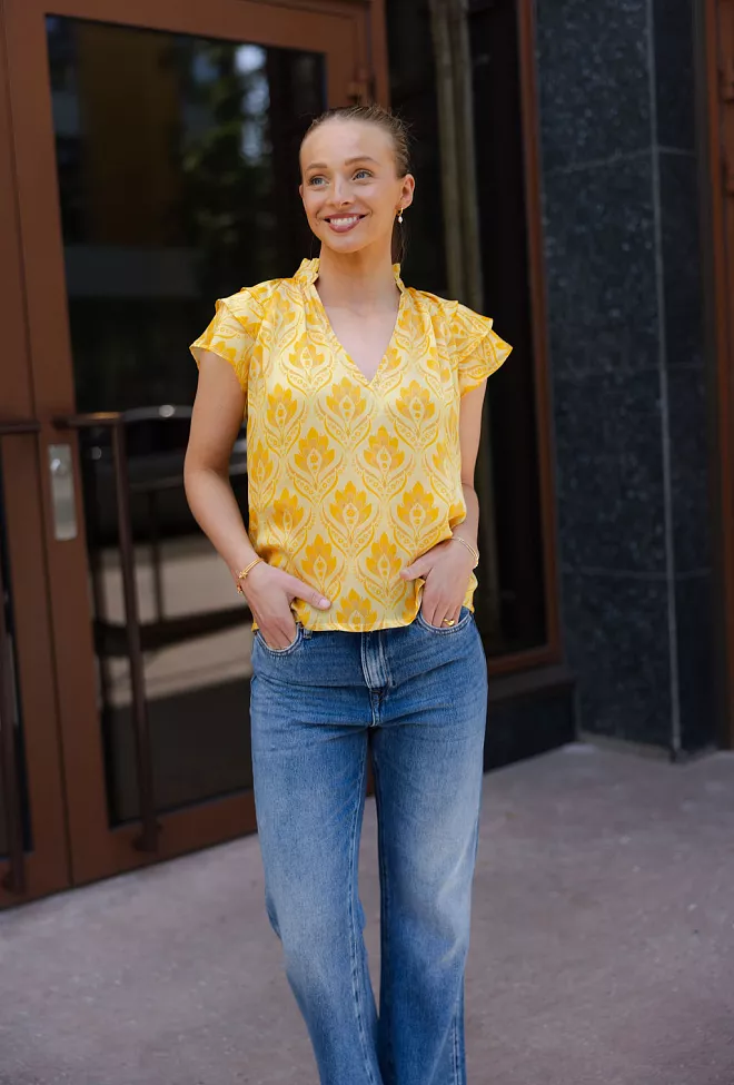Nectar Ella Blouse Yellow Fan bluse