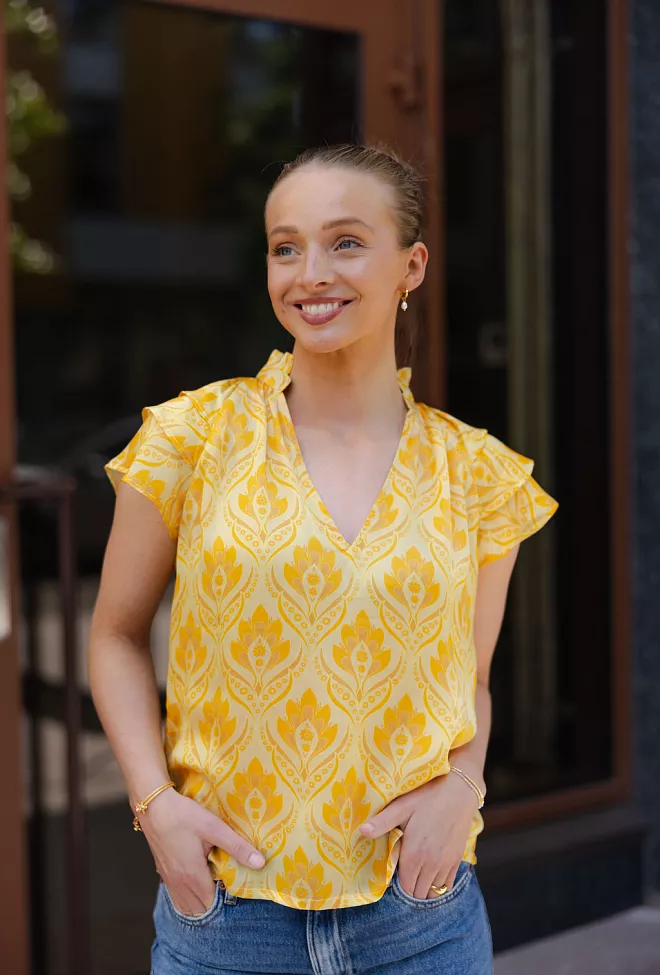 Nectar Ella Blouse Yellow Fan bluse 4