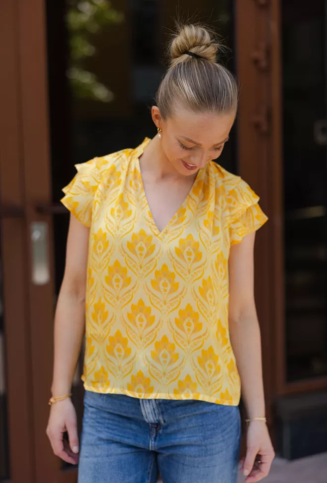 Nectar Ella Blouse Yellow Fan bluse 5