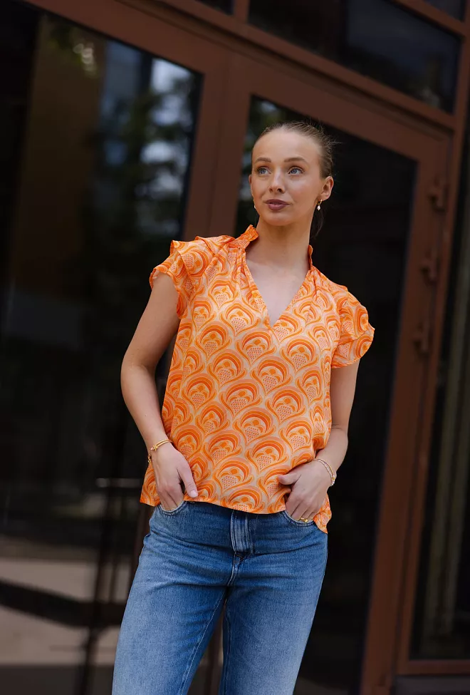 Nectar Ella Blouse Peach Fan bluse 2