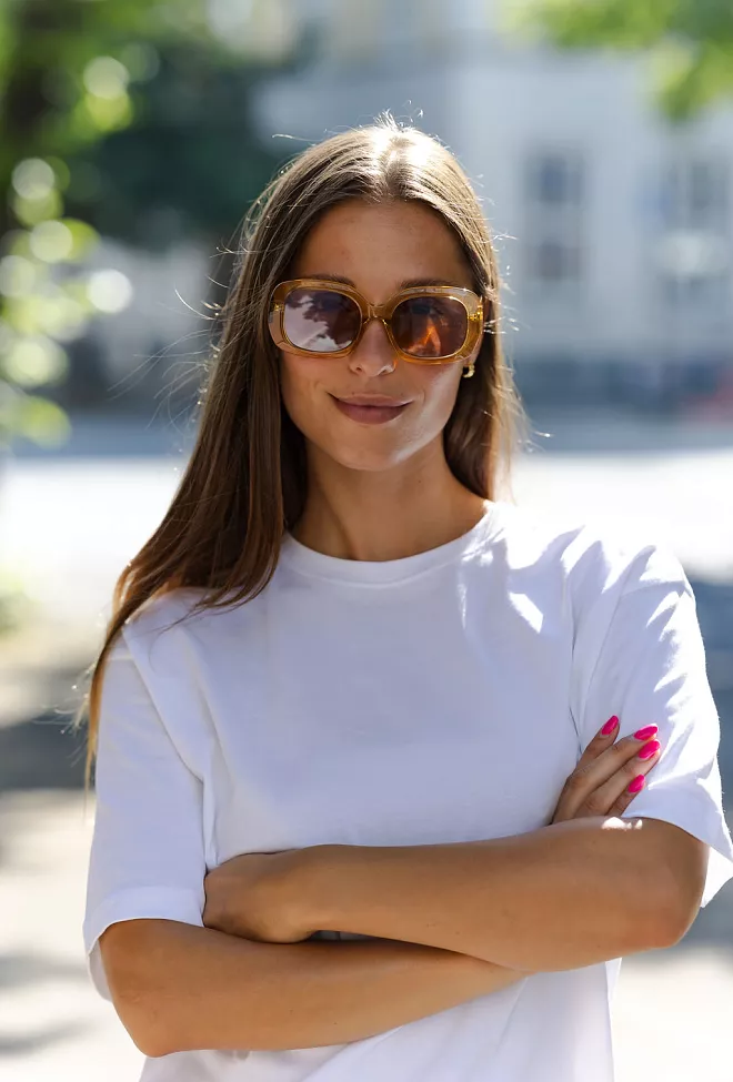 Otra Eyewear Valerie Trans Gold/Khaki Mirror solbriller 5