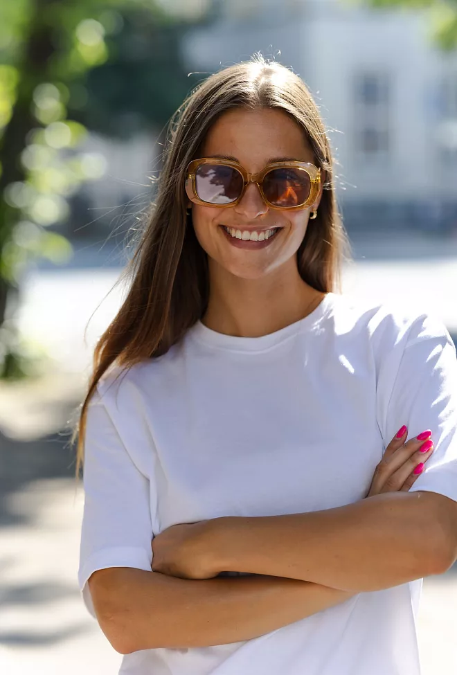 Otra Eyewear Valerie Trans Gold/Khaki Mirror solbriller