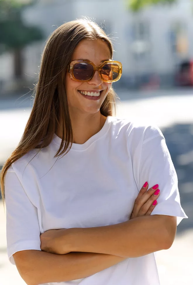 Otra Eyewear Valerie Trans Gold/Khaki Mirror solbriller 3