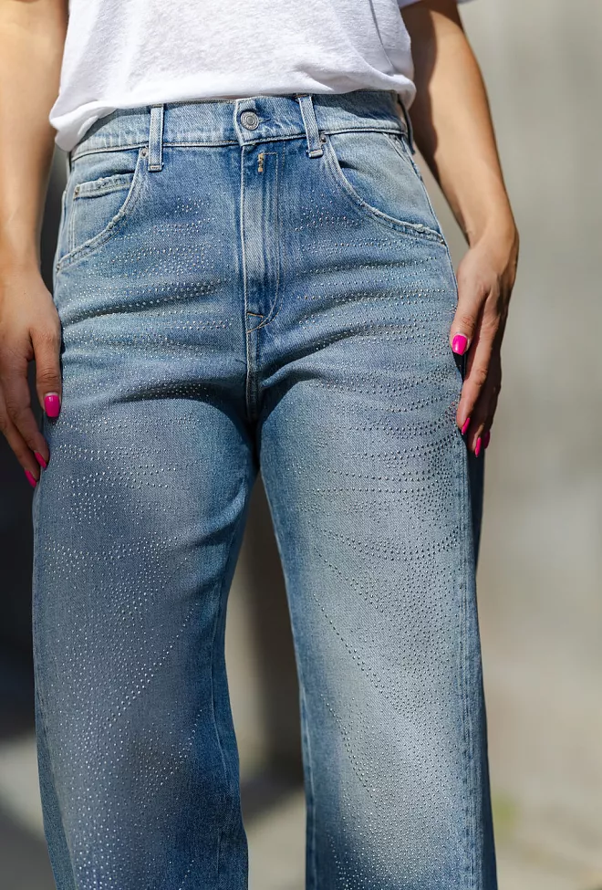 Replay Narja Pants Medium Blue Studs jeans 9
