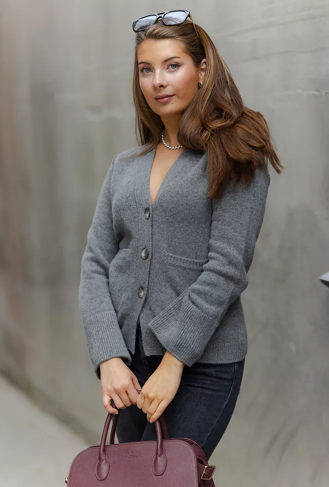 Arnie Says Tate Cardigan Grey Melange strikk 6