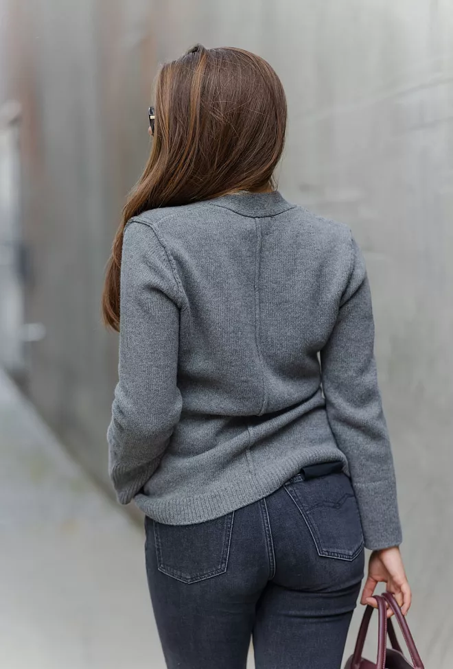 Arnie Says Tate Cardigan Grey Melange strikk 5