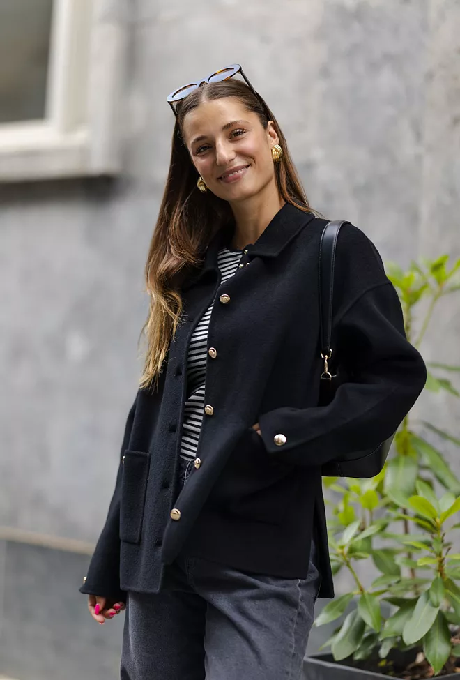 Anine Bing Luca Jacket Black Cashmere Blend jakke 3