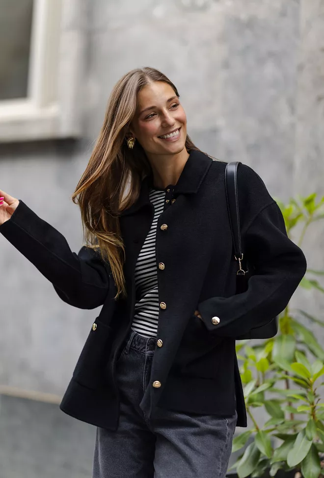 Anine Bing Luca Jacket Black Cashmere Blend jakke 7
