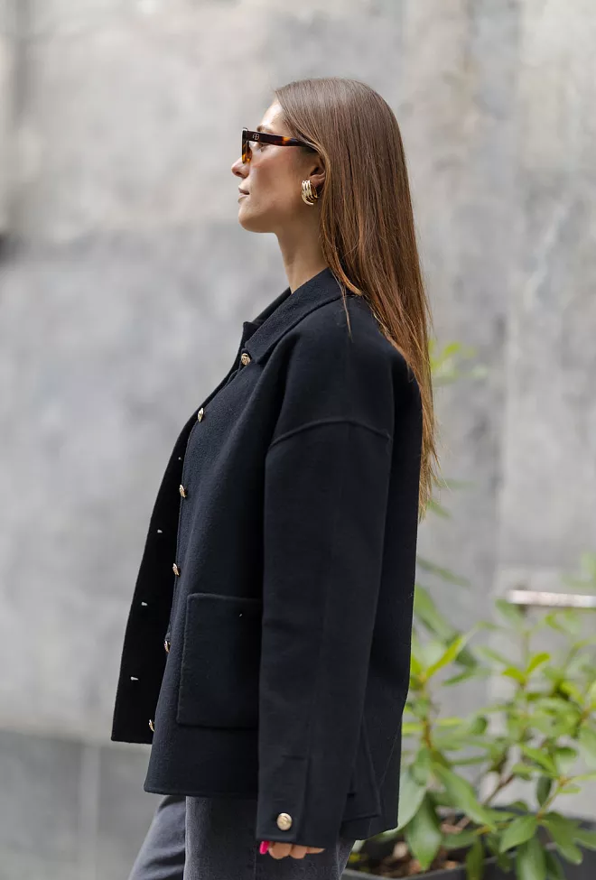 Anine Bing Luca Jacket Black Cashmere Blend jakke 5