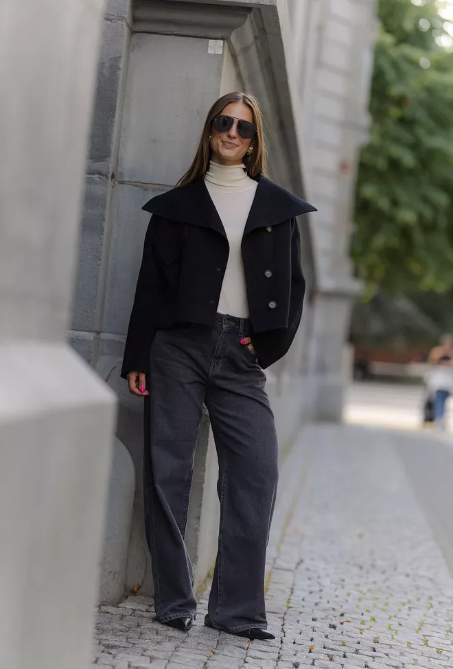 Carma collection Beate Coat Black ulljakke 12