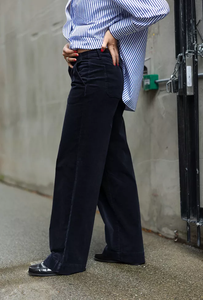 Fiveunits EricaFV Long 618 Navy Mini Corduroy bukse 2