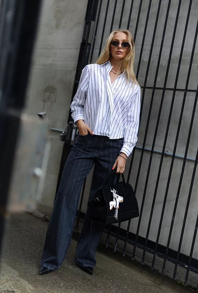Dagmar Baggy Fit Denim Black White jeans 6