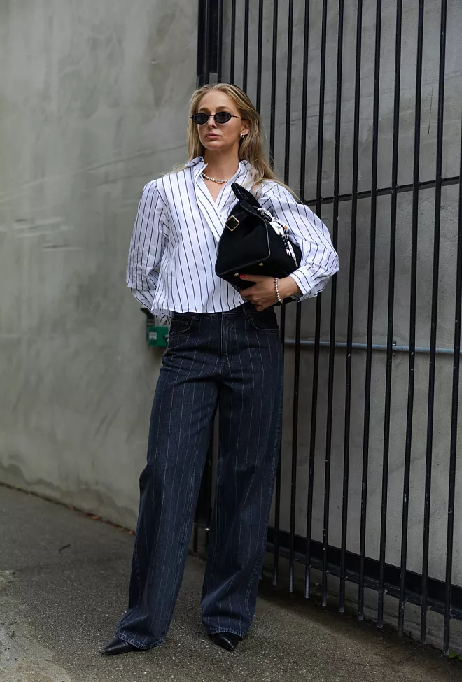 Dagmar Baggy Fit Denim Black White jeans 8