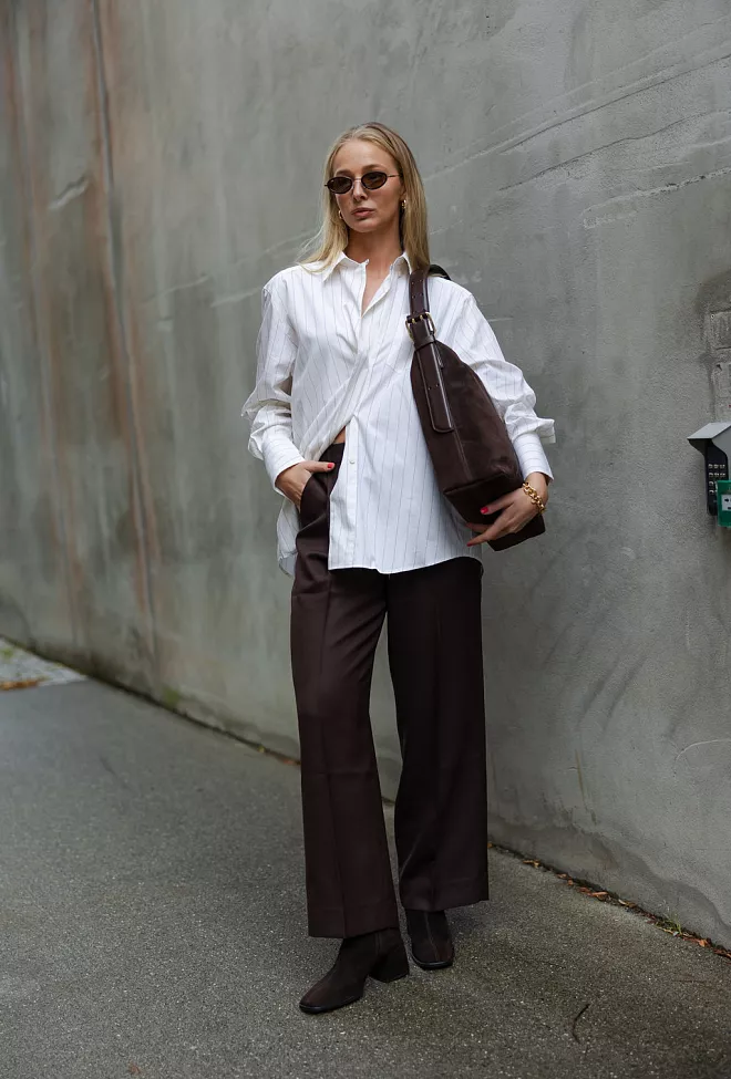 Dagmar Asymmetric Shirt White Black skjorte 2
