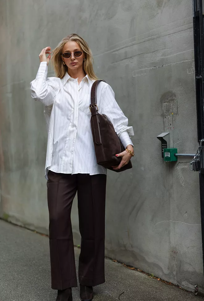 Dagmar Asymmetric Shirt White Black skjorte 6