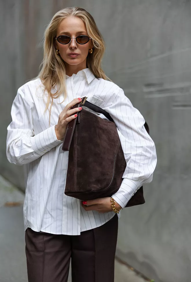ATP Atelier Bassano Suede/Vacchetta Walnut tote veske 8