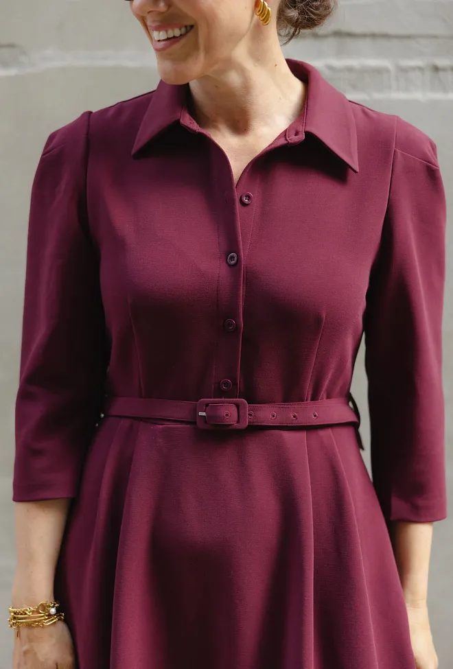 Hiil studio Julie 3/4 Sleeve Dress Bordeaux kjole 3
