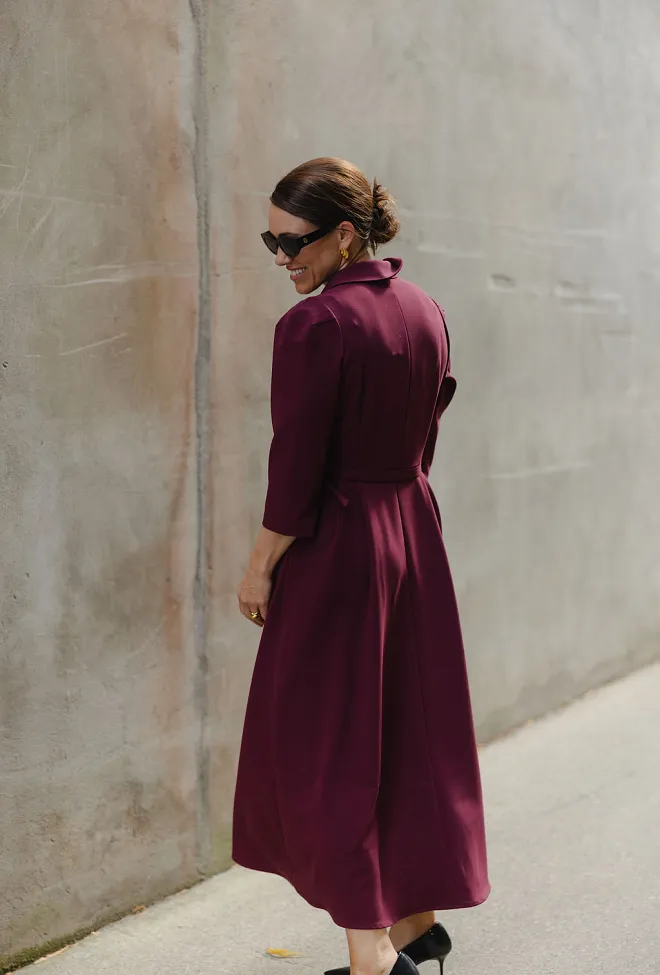Hiil studio Julie 3/4 Sleeve Dress Bordeaux kjole 5