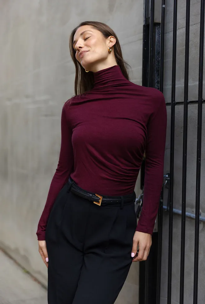Viveh Alcor Blouse Burgundy pologenser 6