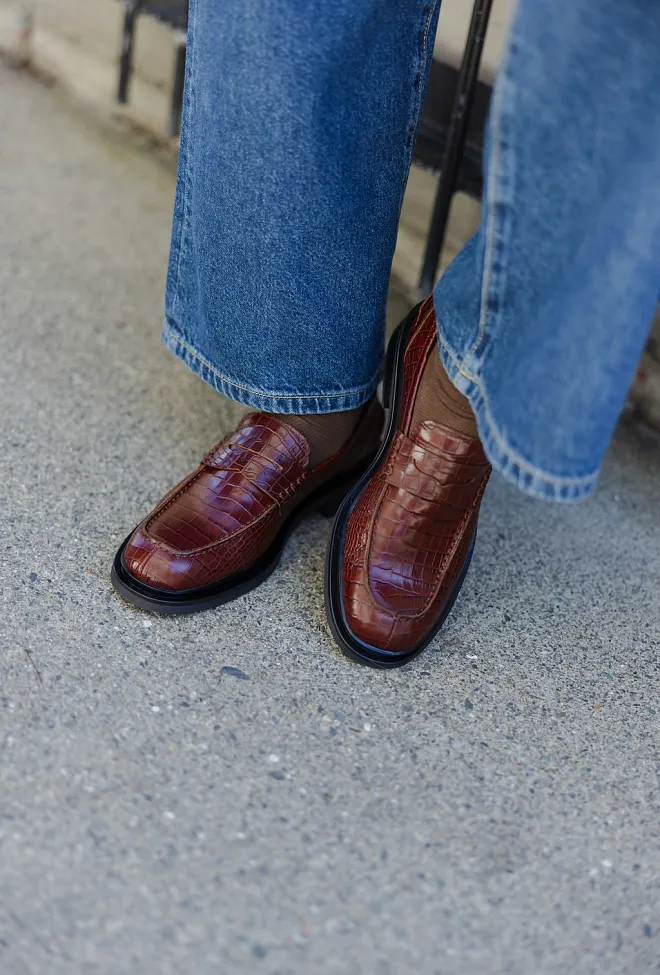 bukela Patrice Crocco Brown loafers brun 