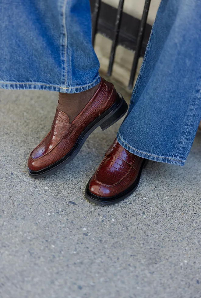 bukela Patrice Crocco Brown loafers brun 2