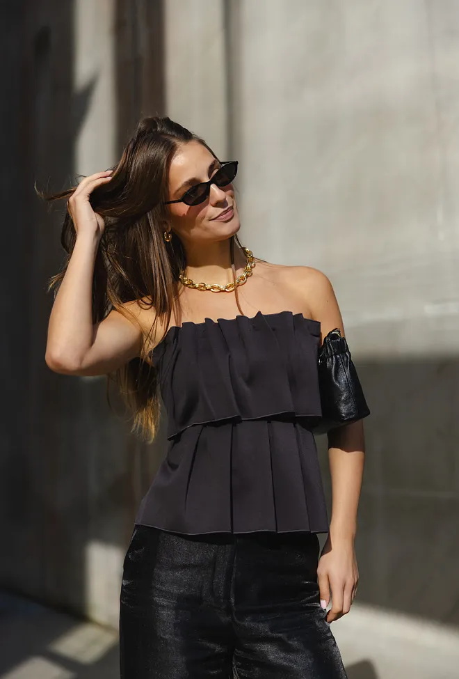 dagmar sculpted tube top chocolate brown topp brun 4