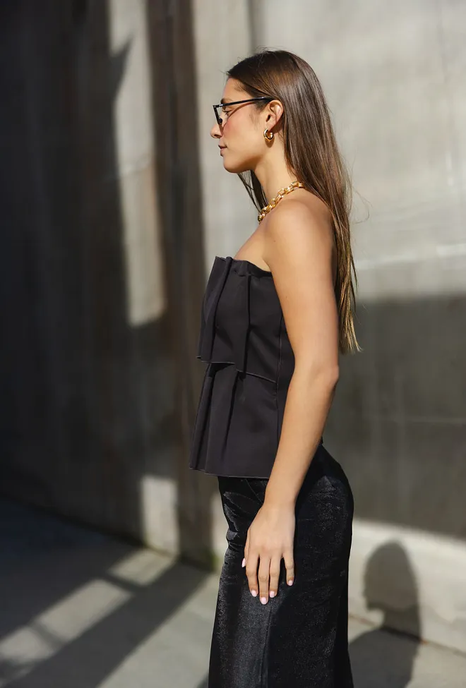 dagmar sculpted tube top chocolate brown topp brun 2