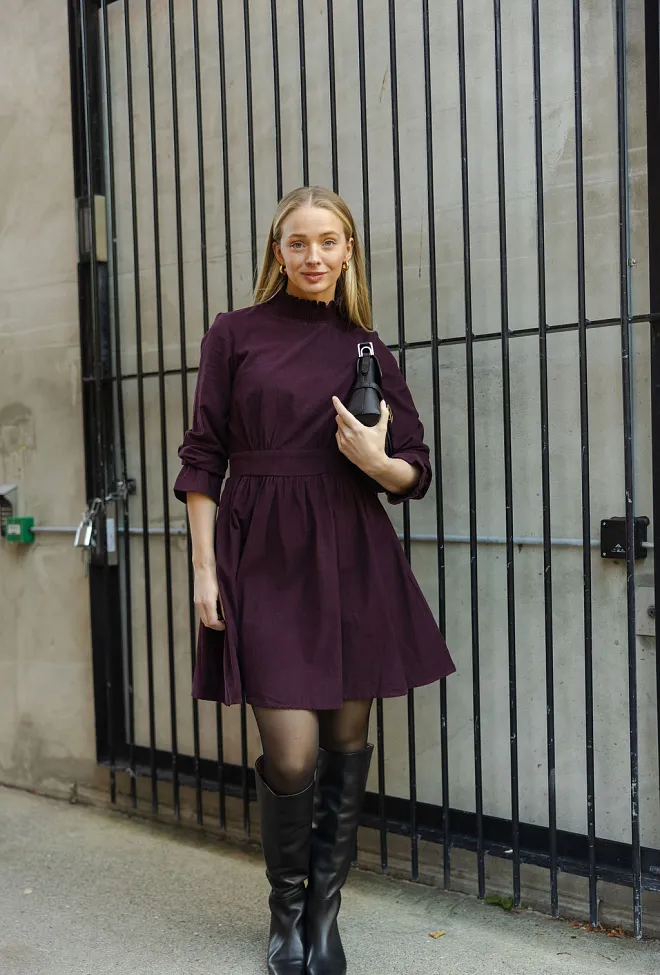 Nectar Embrace Dress Burgundy cordkjole  8